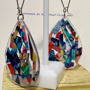 Handmade Acrylic Earrings - Happy Tears